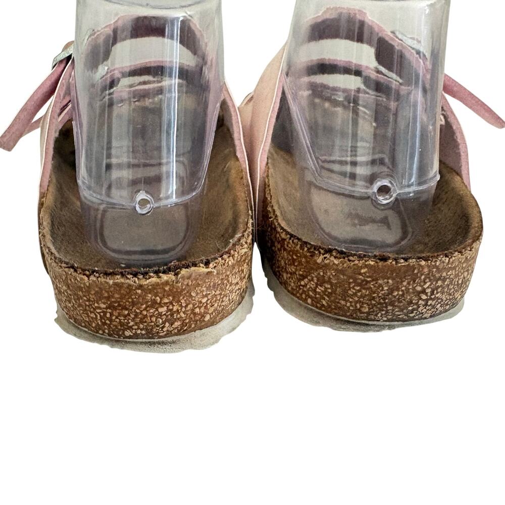 Birkenstock Florida Fresh Pink Leather Triple Strap Sandals Feminine Preppy 41 - Picture 3 of 9